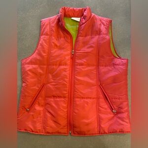 Liz Claiborne Redish and Lime Quilted Vest